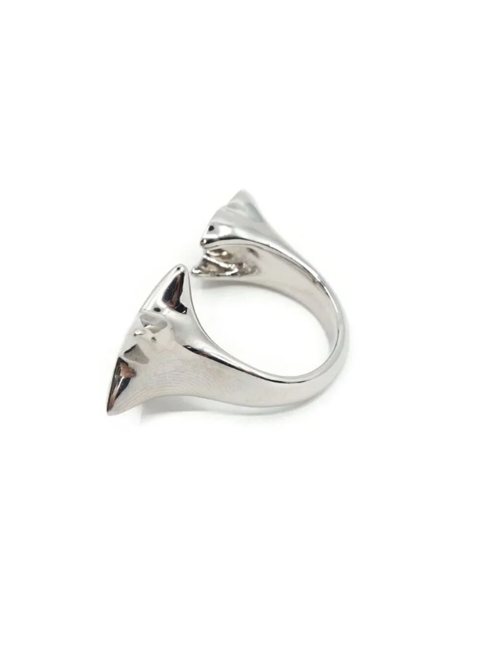Chanel 26S Sterling CC Logo Ring Star Shape Metal Silver